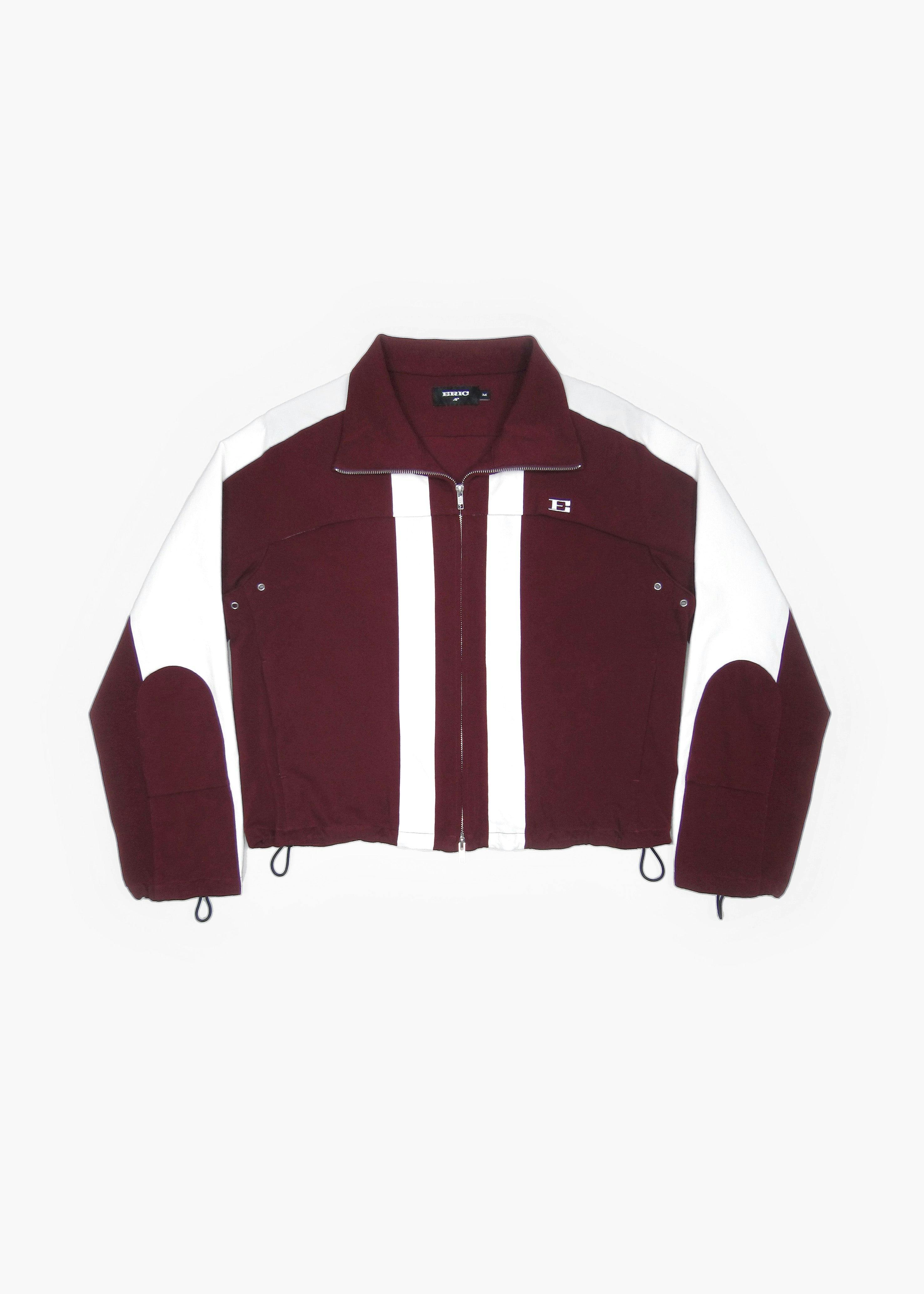 Striped Zip Jacket in Burgundy