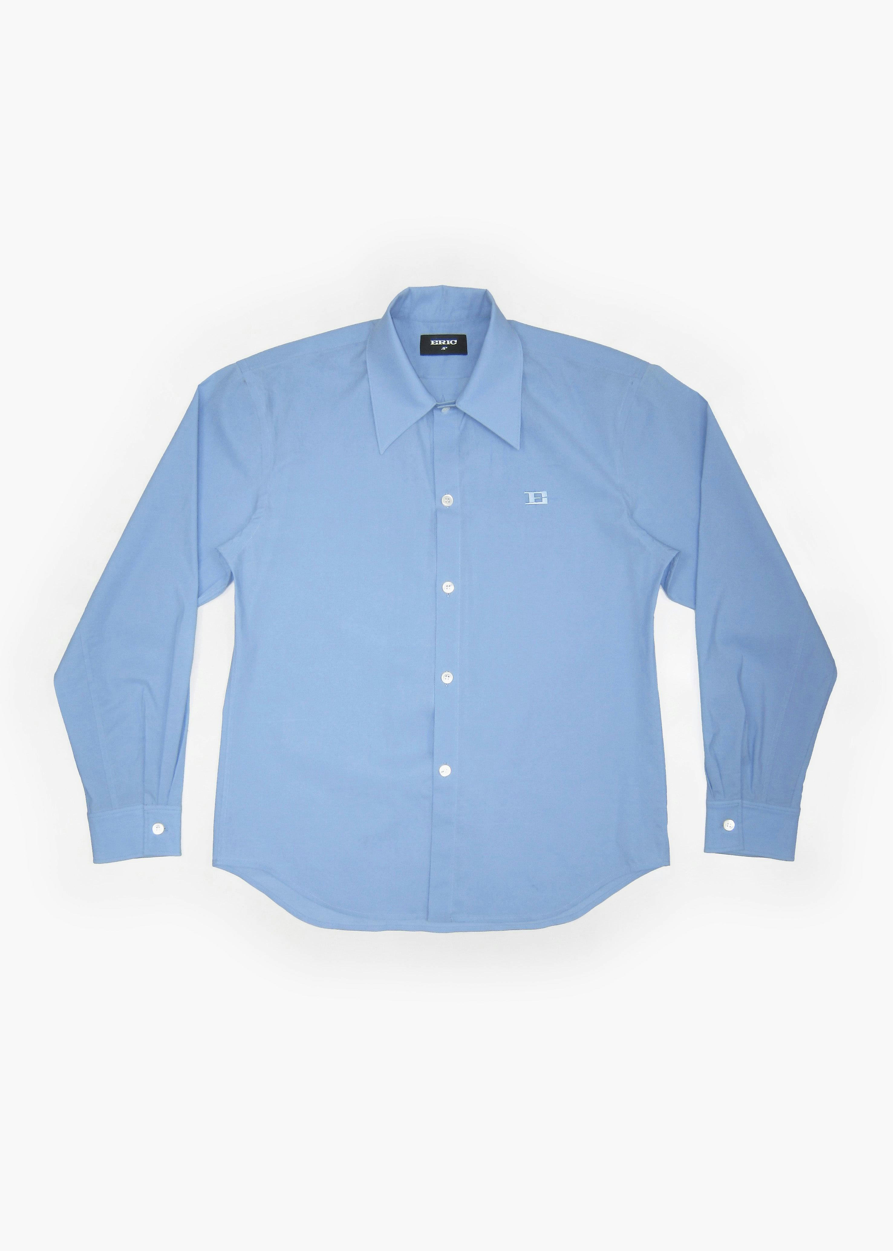 Silk Organza Shirt in Cornflower Blue