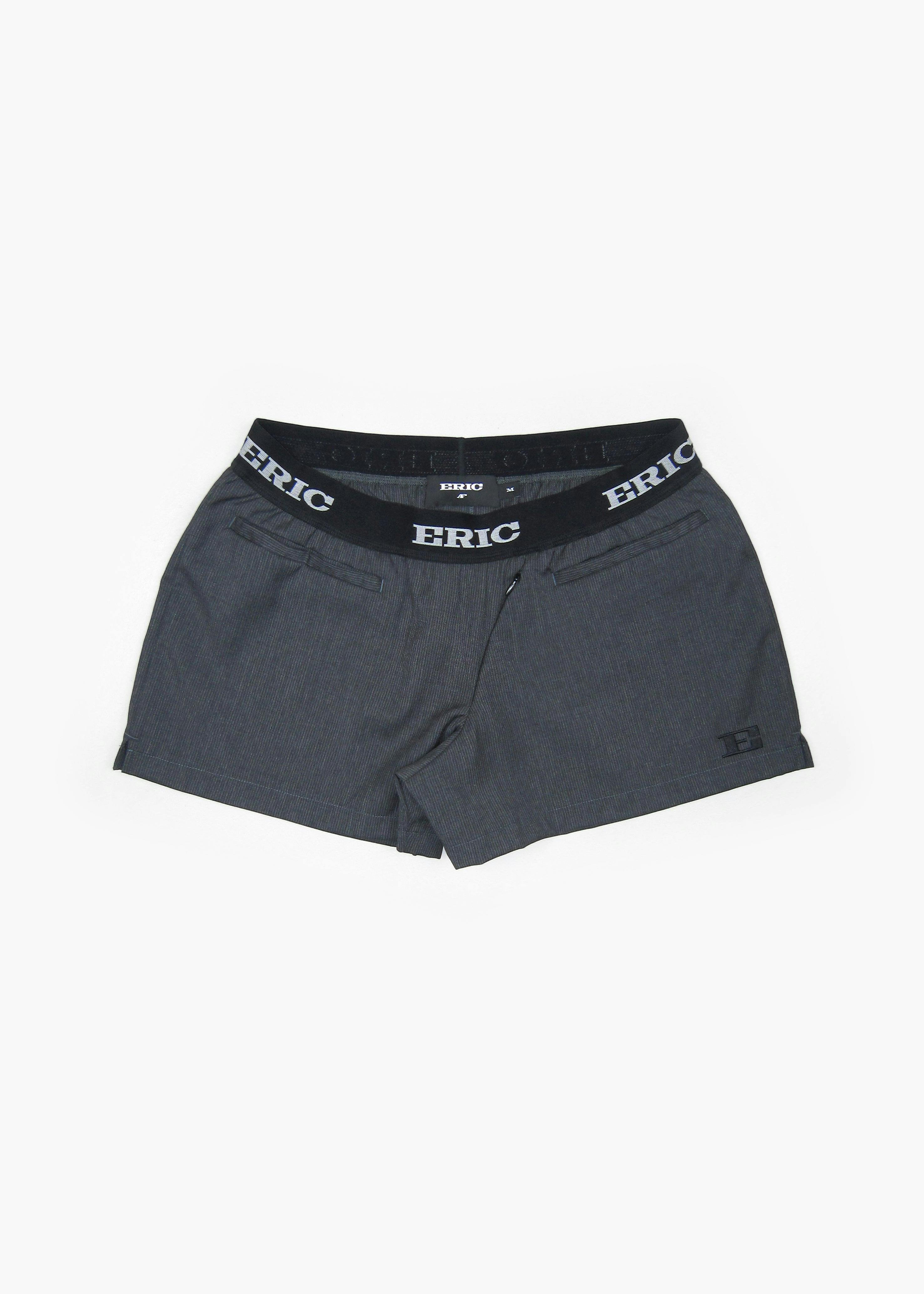 Low-waist Training Shorts in Graphite Pinstripe