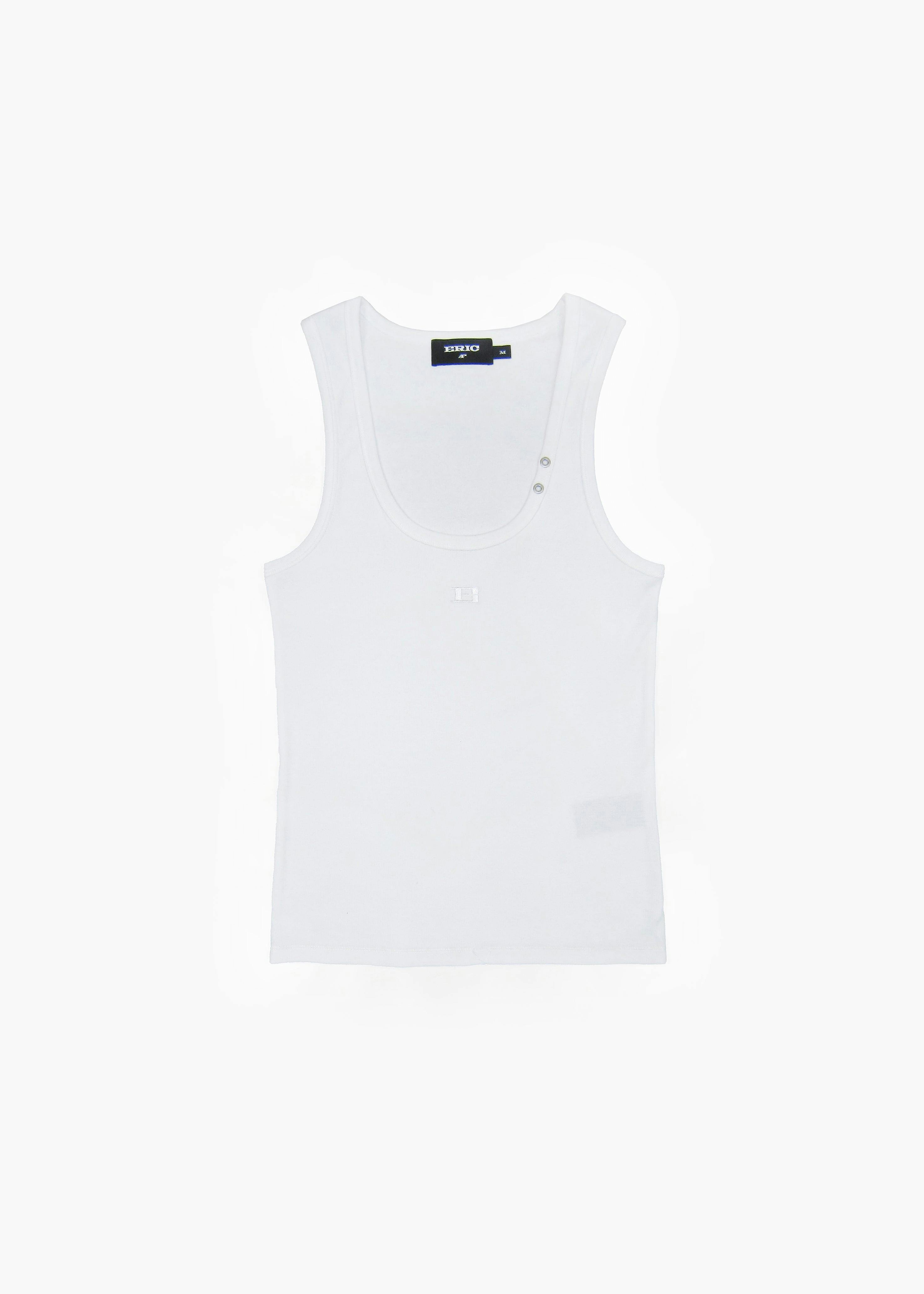 Pierced Tank Top in White